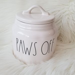 Rae Dunn PAWS OFF Chubby Canister Jar